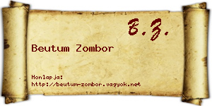 Beutum Zombor névjegykártya